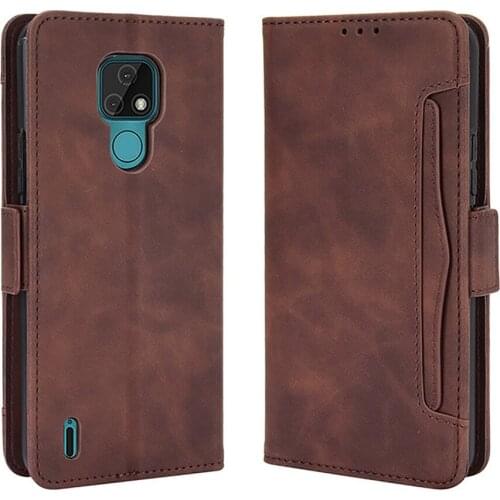 Flip Leather Phone Case Wallet Style Protective Sleeve Cover Shell for Motorola E7 Phone