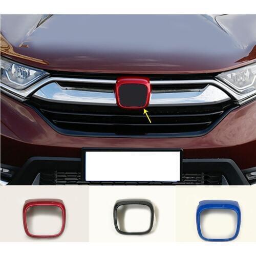 Car Cover ABS Chrome Trim Front Logo Mark Decorative Mark Grid Grill Grille Around 1pcs For Honda CRV CR-V 2017 2018 2019 2020