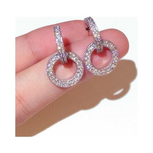 Korean Small Round Cute Women Earrings Trendy 2020 Luxury Jewelry Wholesale Wedding Accessories