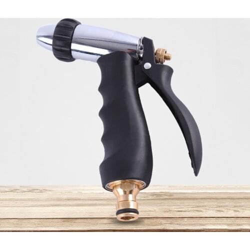 Metal Plating Black Encapsulated Household Adjustable Spray Garden Water Gun High Pressure Car Wash Water Gun Direct Delivery