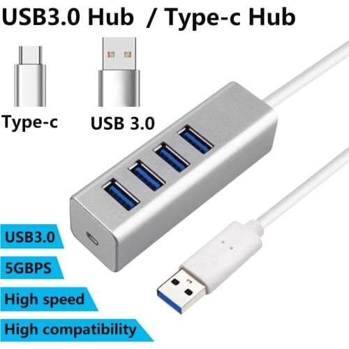 Mini USB 3.0 hub Type-c aluminum alloy shell USB hub typec4 port distributor supports external hard disk mouse keyboard U disk