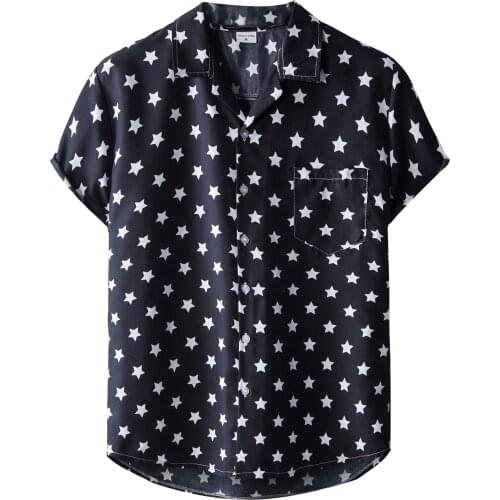 Hawaii Shirts For Men 2020 Men Fashion Casual Print Hawaii Vacation Short-sleeved Shirt Beach Flower Loose Shirt Vintage Clothes