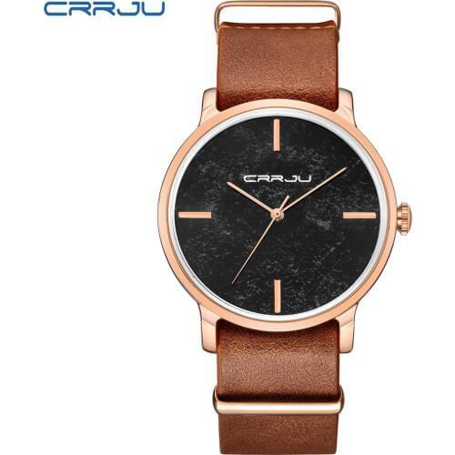 CRRJU Top Brand Color Walnut Wood Luxury Watch For Men & Women Fashion Sport Causal Gift Wooden Color Quartz Analog Wristwatch
