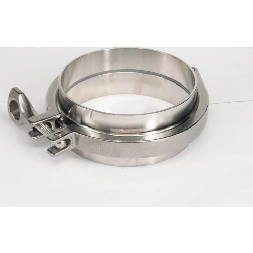 A Set 108mm O/D Sanitary Tri Clamp Weld Ferrule + Tri Clamp + Silicon Gasket 304 Stainless Steel