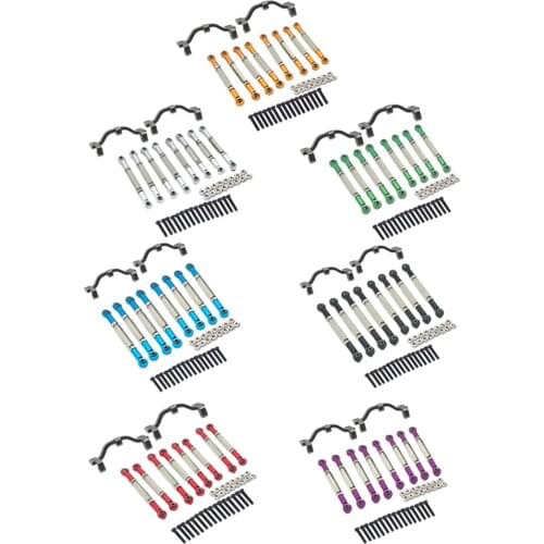 8pcs RC Metal Link Set + Pull Rod Base Seat for WPL B14 FY Car DIY Parts