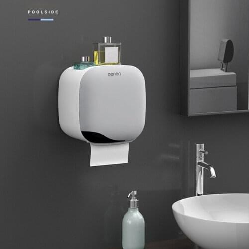 Toilet Paper Holder Wall Mounted Waterproof Dustproof Tissue Box Durable Toilet Roll Paper Tube Tray Home Bathroom Accessories
