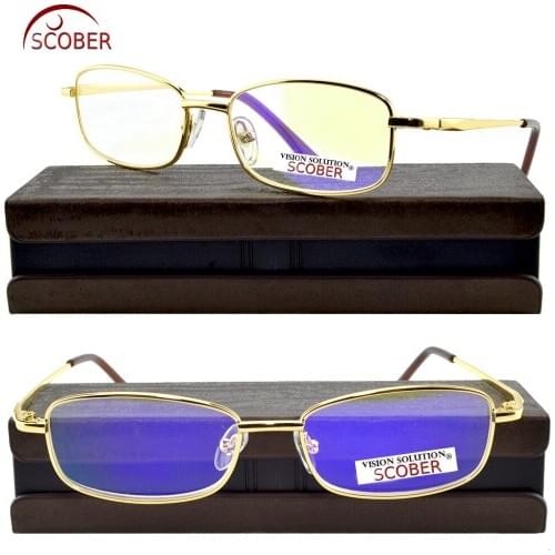 2019 New = Scober Anti Light Anti-fatigue Coated Lens Tv Computer Book Reading Glasses With Case +1 +1.5 +2 +2.5 +3 +3.5 +4