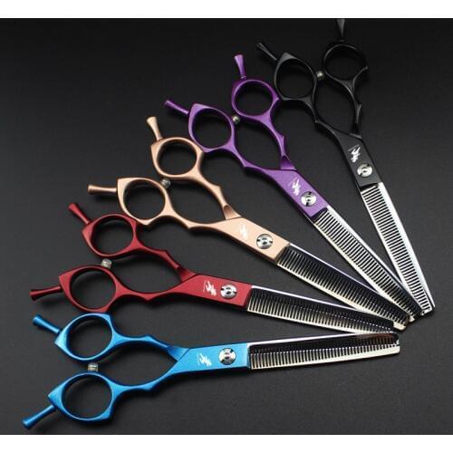 Freelander 5 color 6.5 Inch 17 Small Teeth Thinning Shears Pet Shears Professional Dog Grooming Hair Clippers Scissors