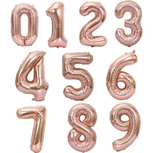 Wholesale 50pcs 40inch rose Gold Aluminium Foil Number Balloons 0-9 Birthday Wedding Engagement Party helium Globo Supplies