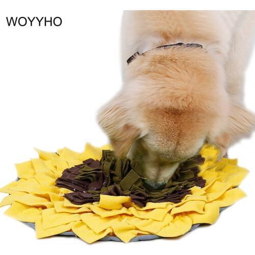 Pet Sniffing Mat Interactive Toy For Dog Relieve Stress Sunflower Shape Find Food Training Blanket Cat Puppy Dogs Toy