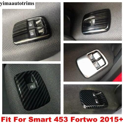 Car Door Armrest Window Button Glass Lift Switch Panel Cover Trim Stainless Steel Accessories For Smart 453 Fortwo 2015 - 2020