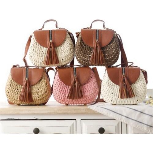 Custom Durable Summer Beach Rattan Handbag Fashion Hexagon Straw Bag Rattan Shoulder Vacation Vintage Hand Bag