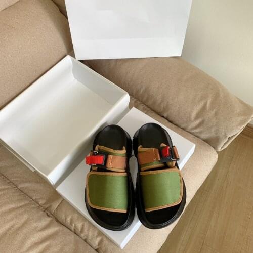 Velcro Women Slippers Platform Ladies Sandals Shallow Mouth Zapatos De Mujer Brand Summer Shoes Woman Slip-On Flat Sport Slides