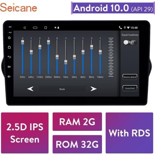 Seicane Android 10.0 RAM 2GB ROM 32GB 2.5D IPS HD Touchscreen Car GPS Radio Stereo Unit Player For 2015 2016 2017 2018 Fiat EGEA