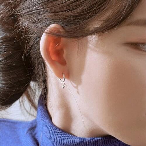 Stud Earrings Peas Round Bead For Women Simple Fashion Korean Hip Hop Style Short New Trendy Hot Student Party Jewelry BOYULIGE