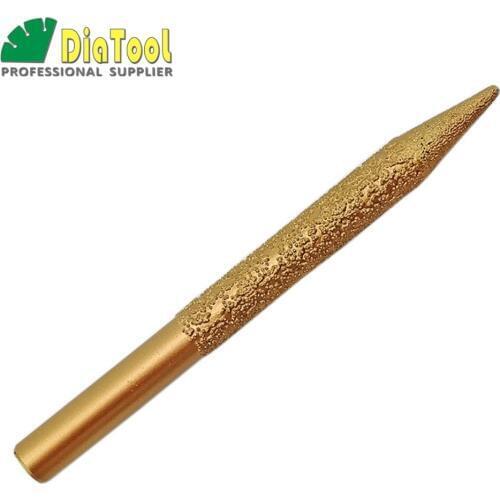 SHDIATOOL CNC Taper Ball-end Cutter 12-3/100mm Vaccum Brazed Diamond Engraving Bits With 12mm Shank Stone Cutter Stone tool