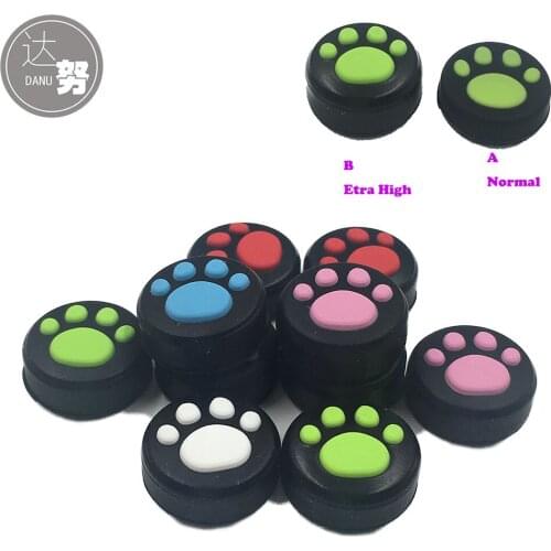 2PCS Cute Cat Paw Claw Silicone Analog Controller Thumb Stick Grips Cap For Nintendo Switch NS Controller Joy-Con ThumbStick