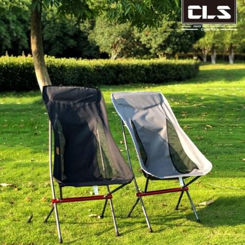 Outdoor Folding Chair Heightening Moon Chair Portable Camping Leisure Beach Chair Back Fishing Chair