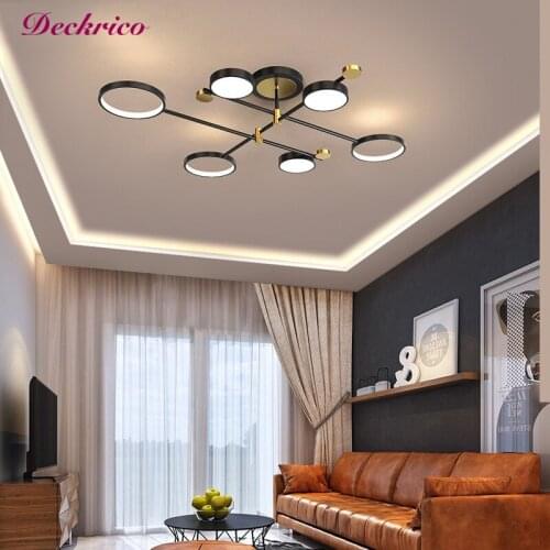 Modern And Simple Gold Iron Chandelier Light Lustres Led Ceiling Lamps Decorative Pendant Lights For Living Room Deco Indoor