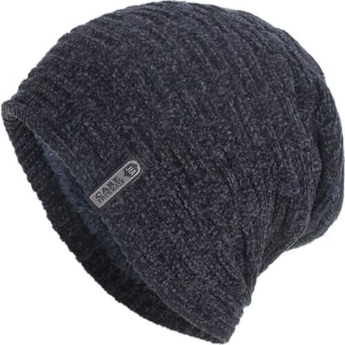 ELIfashion Winter Men Women warm Knitted Hat caps casual Velvet Inside Layer Hat Soft And Fashion In Winter 6 Colors Available