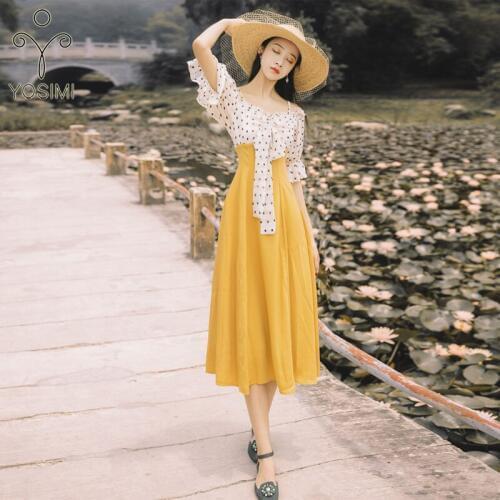 Летние платья в горошек YOSIMI China At AliExpress