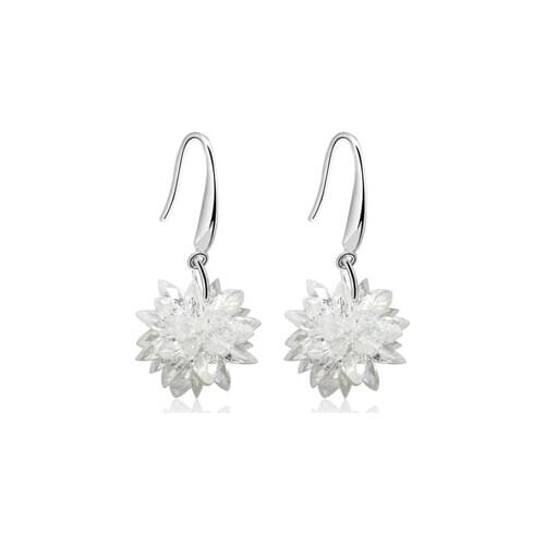 925 Sterling Silver Flower crystal Earrings For Women Fashion Jewelry sterling-silver-jewelry pendientes drop earrings