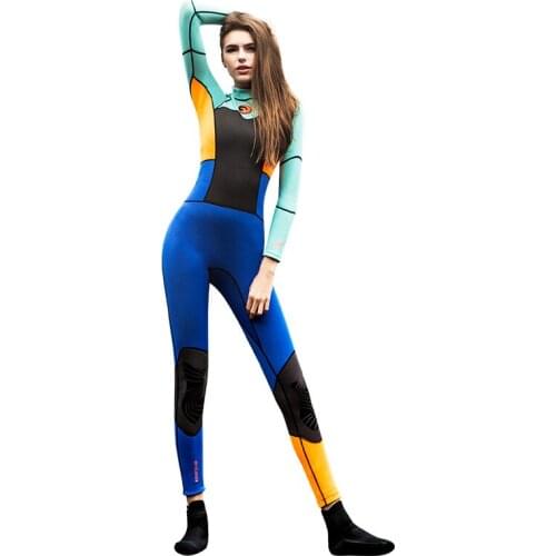 Wet Suit Women Ladies One-piece High Stretch 1.5mm Neoprene Wetsuit Surfing Wetsuit Sunscreen Thermal Long-sleeved Swimsuit