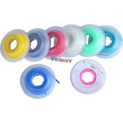 1 Roll Dental Orthodontic Rubber Elastic Coil Ultra Power Chain Multicolor For Selection Closed Dental Tools