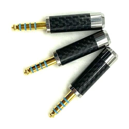 3pc 4.4 Five-level carbon fiber plug Audio plug Jack Poles Male Connector with Aluminum Earphones Soldering Speaker plug