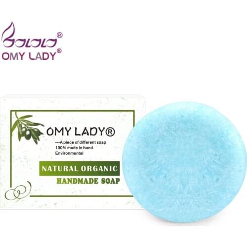 OMYLADY 100% Pure Natural Handmade Shampoo Soap Seaweed Essential Oil Hair Cold Processed Anti-Dandruff Off Hair Care