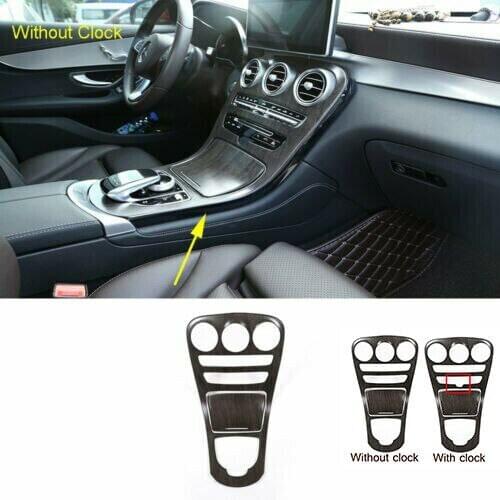 2*Center Console Panel Gear Trim For Mercedes Benz GLC/C-Class 2015-18 Oak grain