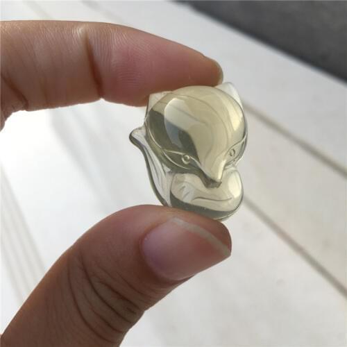 2pcs Lucky fox cute small size Pure crystal natural citrine crystal figurine healing crystals for home decoration wholesale