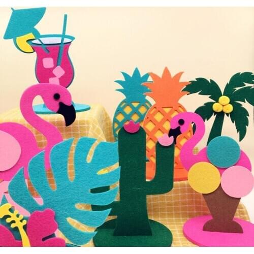 2pcs Tropical Party Flamingo Cactus Coconut tree Centerpiece Table Decoration Birthday Summer Wedding Hawaiian Party Decorations