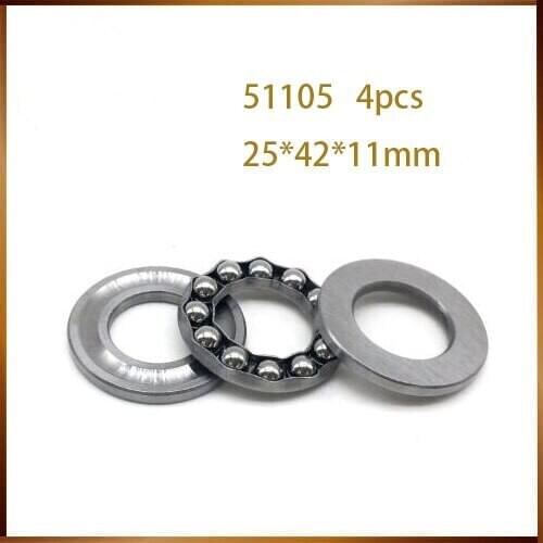 51105 Thrust Bearing 25x42x11 mm ABEC-1 ( 4 PCS ) Axial 51105 Thrust Ball Bearings 8105