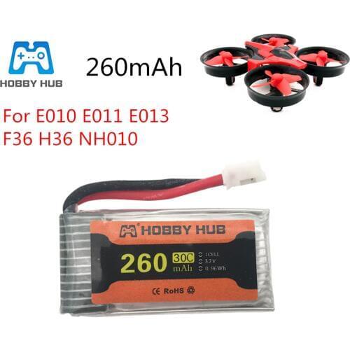 Hobby Hub Upgrade Battery 3.7v 260mAh For H36 Eachine E010 E010C E011 E012 E013 F36 NH010 Lipo BATTERY