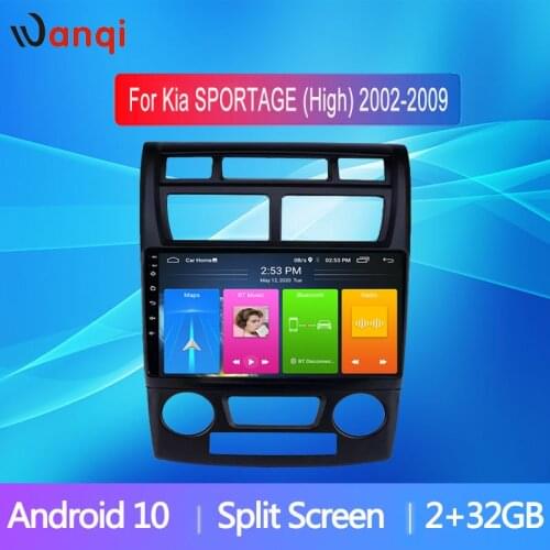 Wanqi Car GPS Radio For Kia SPORTAGE (High) 2002-2009 Android 10.0 Player 9-inch Multimedia Stereo Audio Navigation 2 Din NO DVD