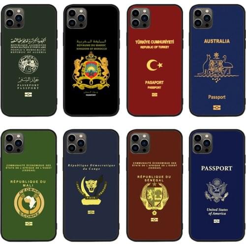 Algerian Passport Tshirt soft TPU border phone case for iphone 11PRO 11PROMAX 11 X XS XR XSMAX 6 plus 7 7plus 8 8plus cover