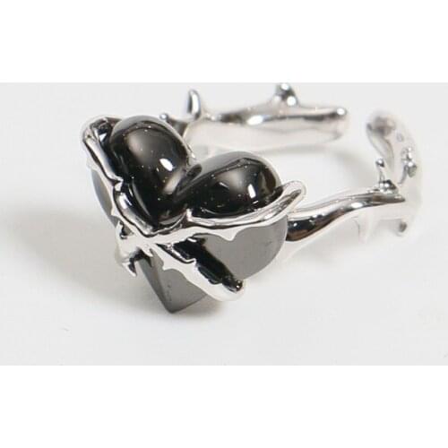 Black thorns love ring ring black love open ring