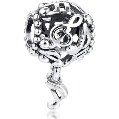 CKK Fit Pandora Bracelet 925 Sterling Silver Beads Openwork Music Notes Charms Women DIY Jewelry Making Wholesale