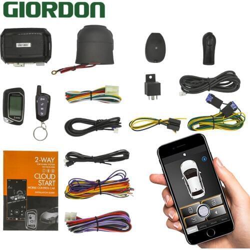 Two-Way Remote Engine Start Anti-theft Hijacking Auto car alarm system Central Lock System Automation acc/door trigger alarm