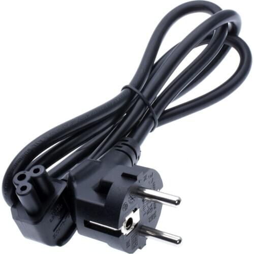European EU 2 Prong Plug to C5 90 Degree/Angle Cloverleaf Lead Power Cable Lead Cord PC Monitor About 100cm