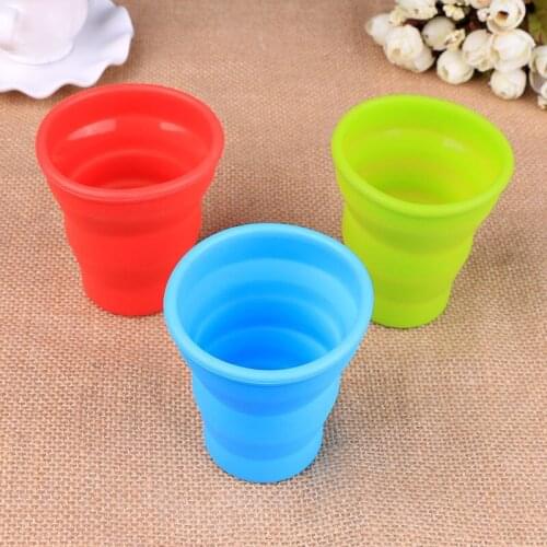 Hot Sale Portable Silicone Retractable Folding Cup With Lid Outdoor Telescopic Collapsible Drinking Cup Travel Camping Water Cup