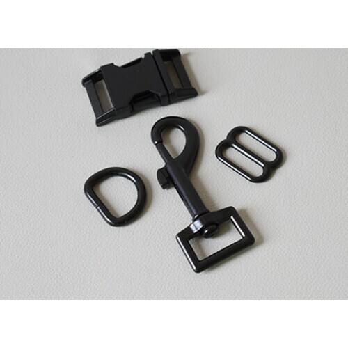 50 suit metal buckle adjust buckle D ring metal dog clasp for handmade puppy Collar leash set harness Dee Rings 20mm black