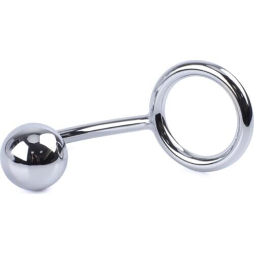Metal Stainless Steel Anal Hook Penis Ring Butt Plug Anal Dilator Ball G Spot Stimulator Anal Plug Cock Ring Sex Toys For Men