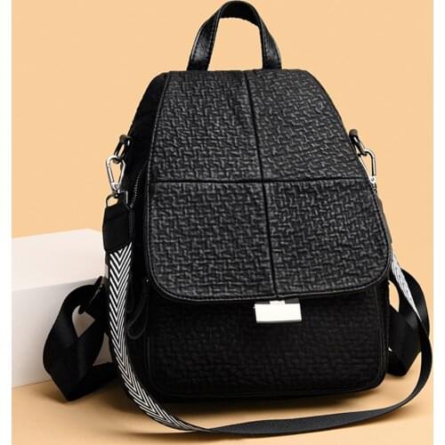 Multifunction Womens Small Backpack Lychee Leather Shouder Bag Designer Backpacks for Feamle Classic Cowhide Zipper Bag Pack