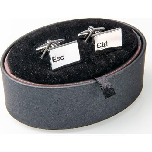 Trendy Keyboard Cufflinks Silver Color Esc Ctrl Design Cuff Buttons For Men Shirt Business Gift