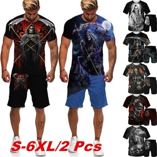 2021 Tide Brand 3d Printing Fashion Personality Creative Mens Hip-hop Suit Sports Casual Sports Pants 2-piece Outdoor Jogging