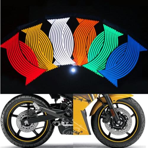 16Pcs Motorcycle accessories motorcycle sticker Reflective DIY Decals Rim Tape Decals Car-Styling Auto Accessories Waterproof