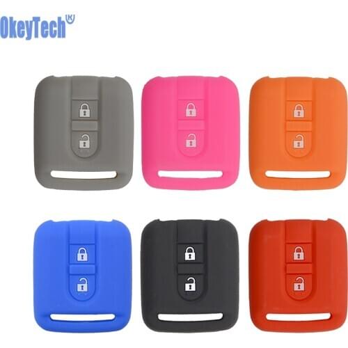 OkeyTech Remote Car Key Silicone Case For Nissan Qashqai Micra Navara Almera Note Rubber Case Protection Case Cover 2 Buttons