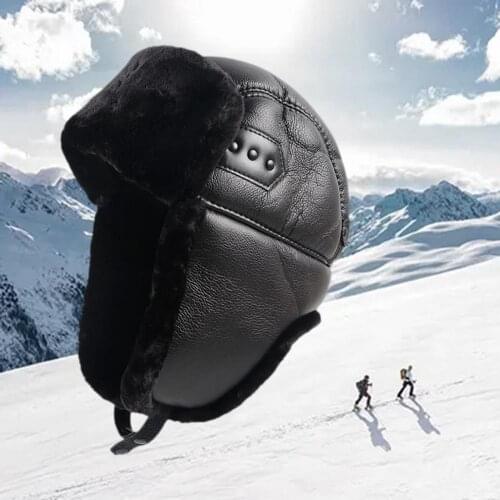 Ear Flap Hats Winter Thermal Bomber Hats Faux Fur Russian Hat Skin-friendly Breathable Accessory Winter Ear Flap Ski Hat